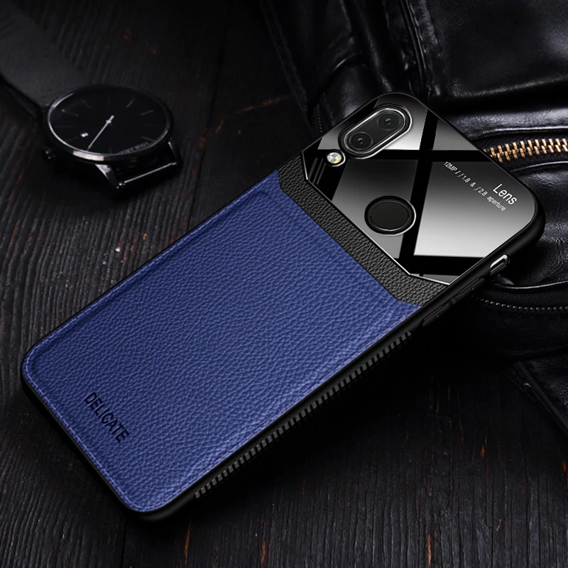 Blue I coque, чехол, чехол, для HuaWei Nova 3 4 Nova3 Nova4 4e кожаный зеркальный Силиконовый противоударный телефон роскошные оригинальные милые чехлы - Цвет: Blue