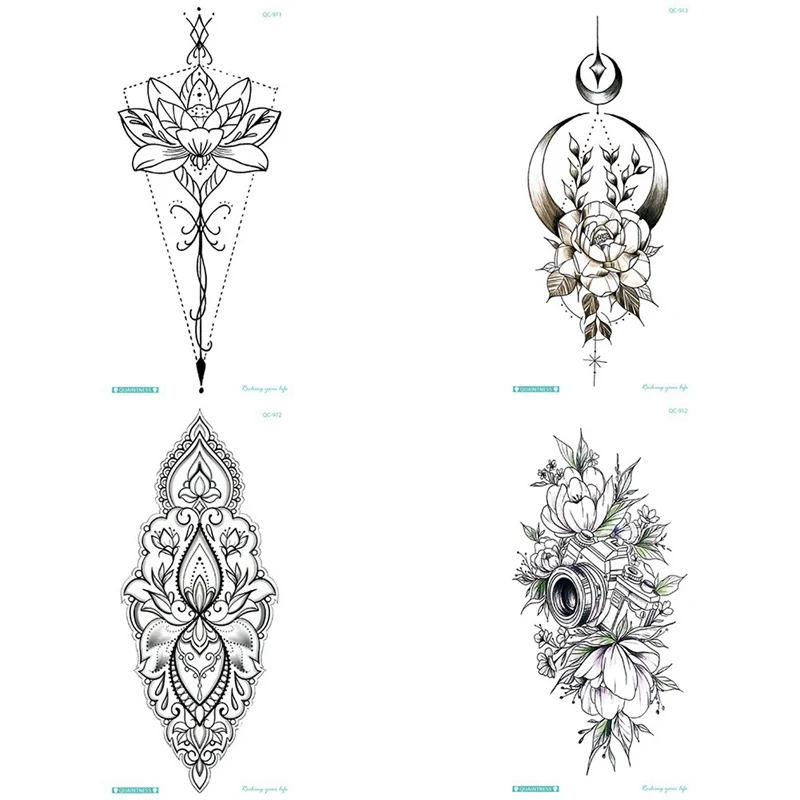 1 шт. женские цветы Бабочка Временные татуировки треугольная переводная вода