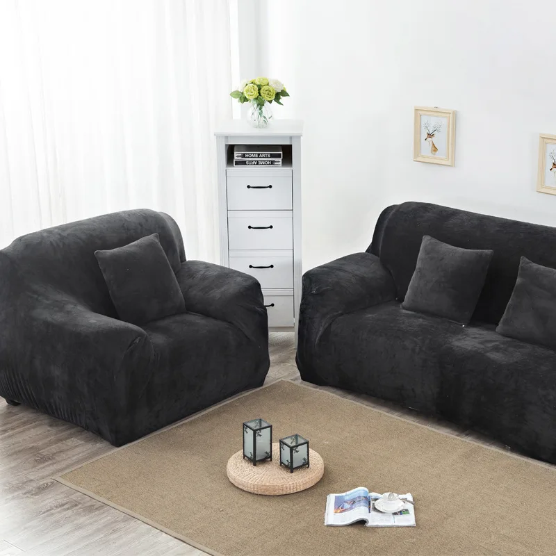 Толстый Пушистый чехол для дивана Claroom зимний мягкий теплый гостиной однотонный