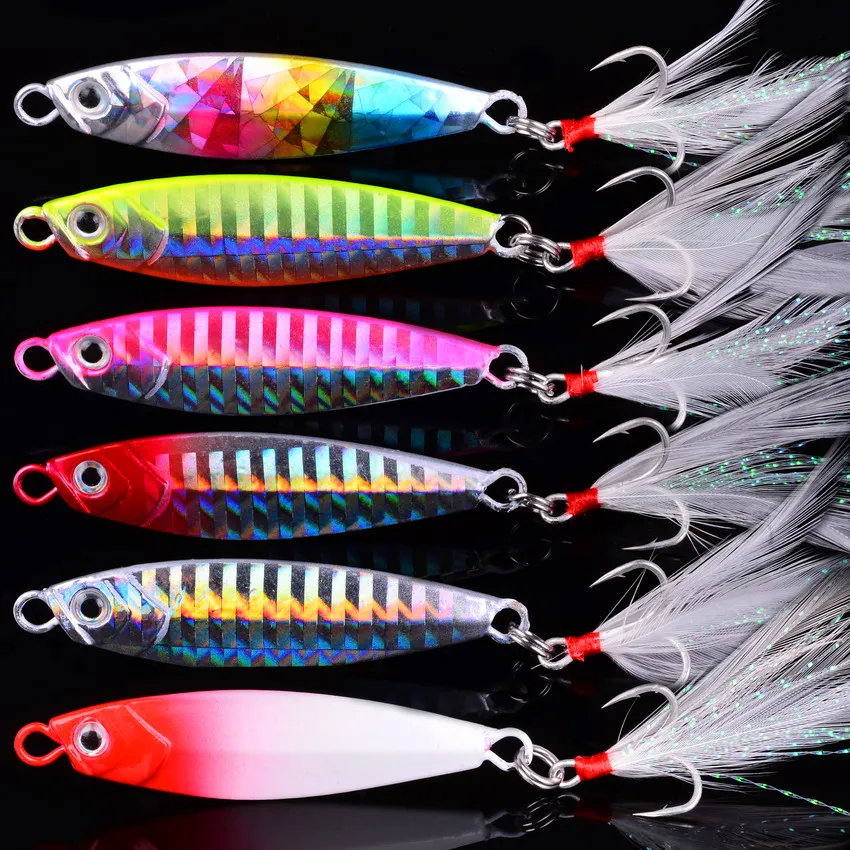 

6pcs 7g 10g 15g 20g 30g 40g Metal Jig Spoon Lure Artificial Bait Shore Slow Jigging Super Hard Bass Fishing Tackle