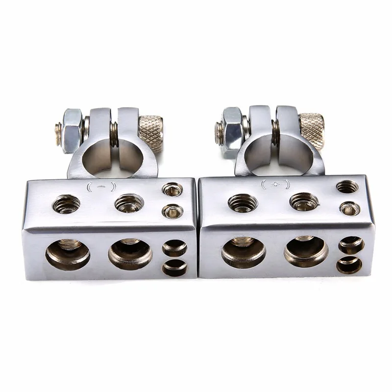 1 пара Автомобильная Серебряная батарейка с покрытием клеммный набор 2 4 8 Калибр