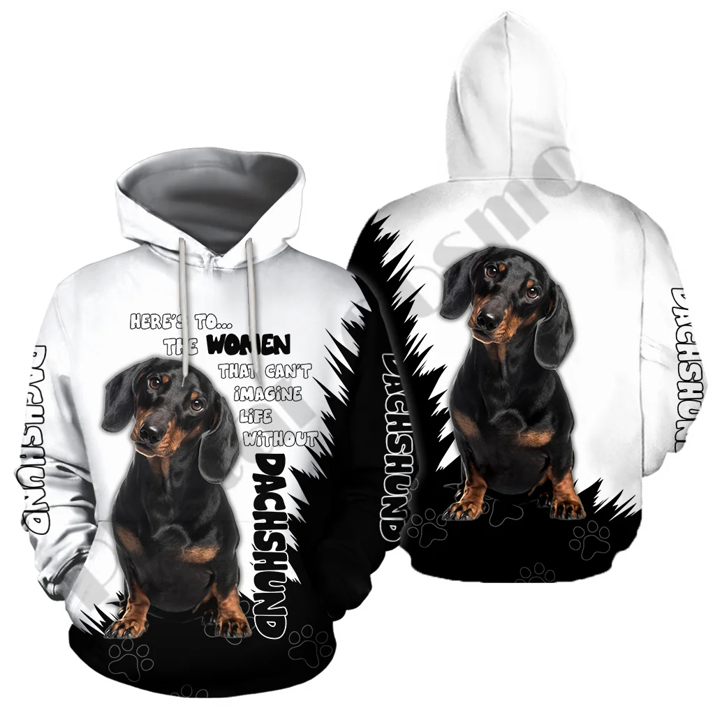 

PLstar Cosmos 3Dprint Newest Dachshund Dog Pet Art Harajuku Premium Streetwear Funny Unique Casual Hoodies/Sweatshirt/Zip T-8