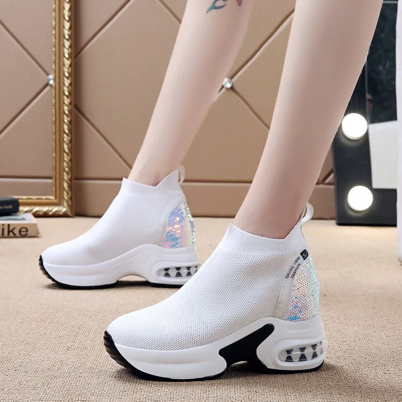 Женские осенние ботильоны Новинка 2019 года Повседневная дышащая обувь на каблуке