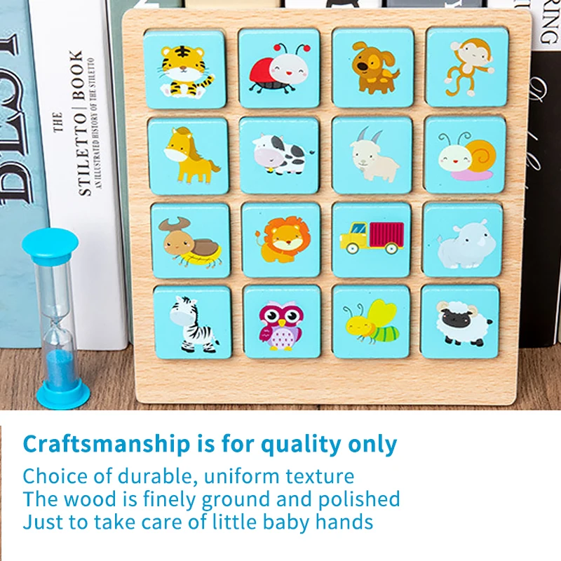 

Children Puzzle Board Game Instant Photo Memory Chess Baby Brain Power Early Education Wooden Learning Toys