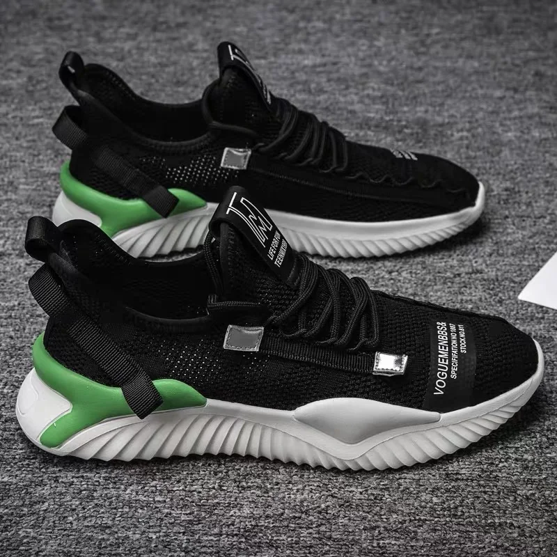 

Fly Knitting Breathable Athletic Shoes 2020 Summer New Style Students Trendy Shoes Mesh Casual Running Shoes Cross Border MEN'S