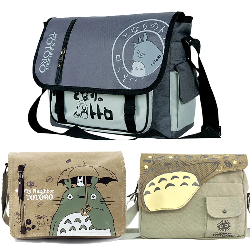 Холщовая сумка-мессенджер в стиле аниме Totoro сумка на плечо с принтом для