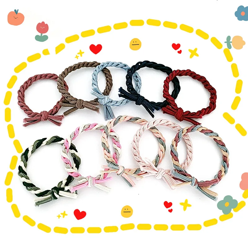 

MISANANRYNE 2PCS Hand-woven Knotted Hair Rope High Elastic Hair Tie Hair Accessories For Women Girl