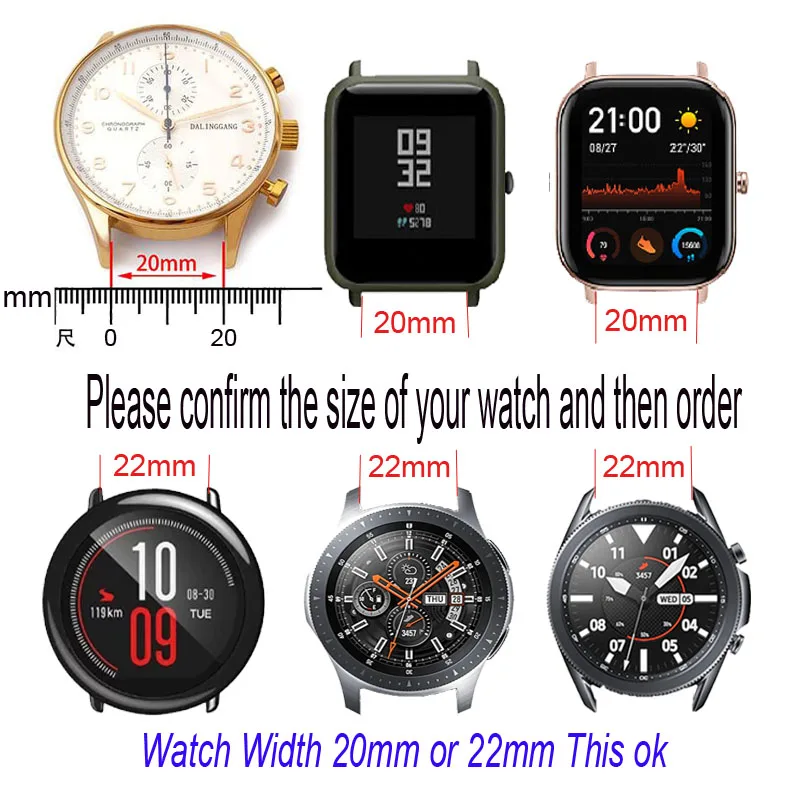 

20mm Smart Watch Strap For Samsung Galaxy Watch Active 3 2 41mm 40mm 44mm 42mm Watchband For Amazfit GTS 2 Bip U S Silicone Band
