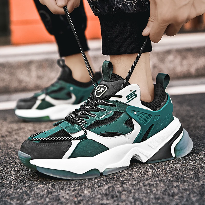 

Кроссовки мужские сетчатые, Повседневная Уличная обувь, разноцветные, на платформе, Модные осенние