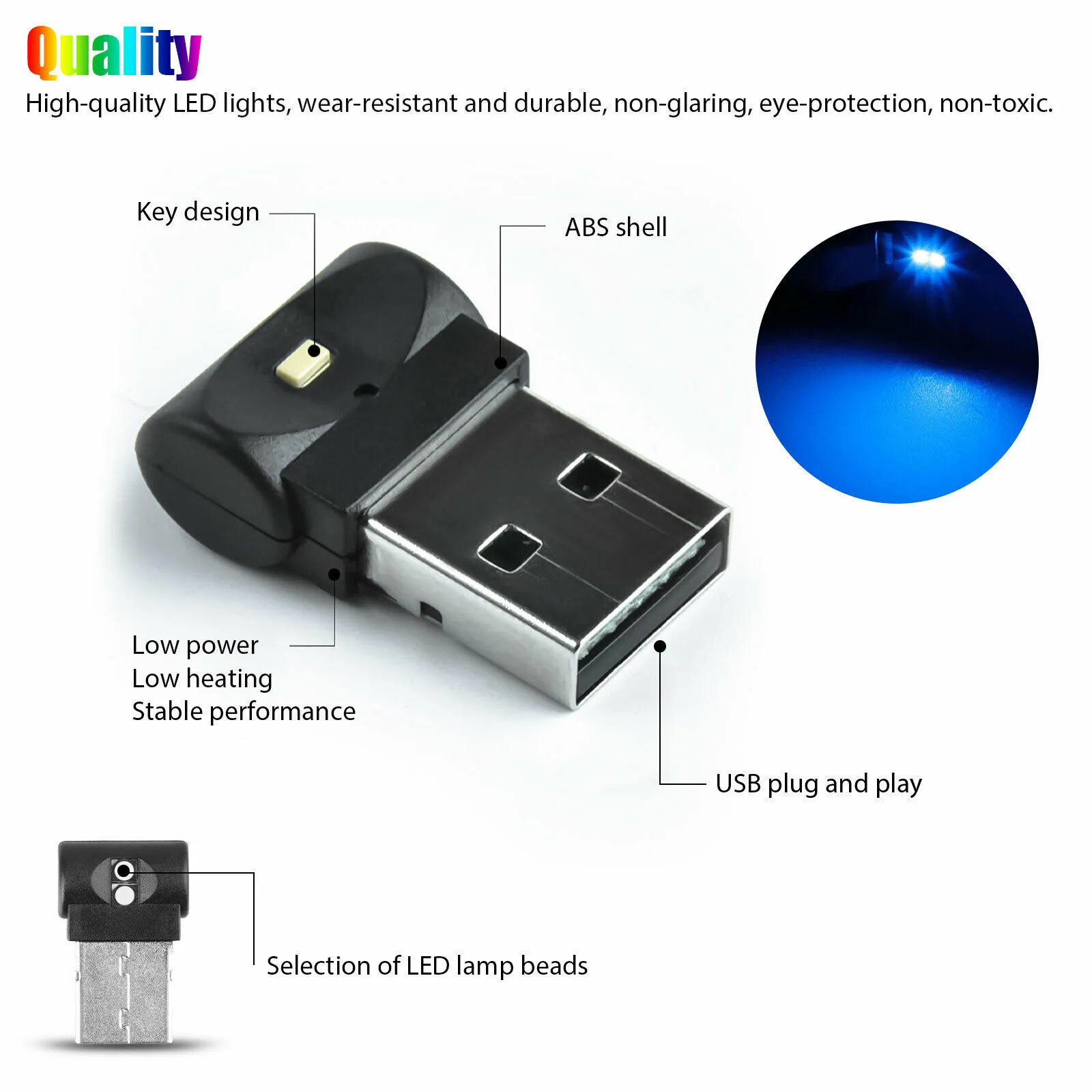 

Atmosphere USB Car LED 1* Accessories Ambient Decor Gradient + Constant Light