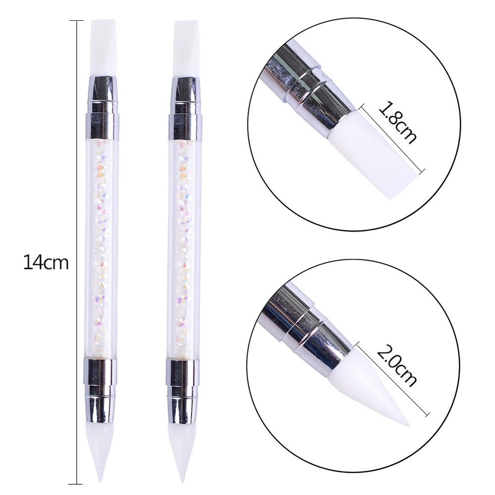 1 шт. ручка для ногтей двухсторонняя 2-сторонняя силиконовая скульптурная 3D