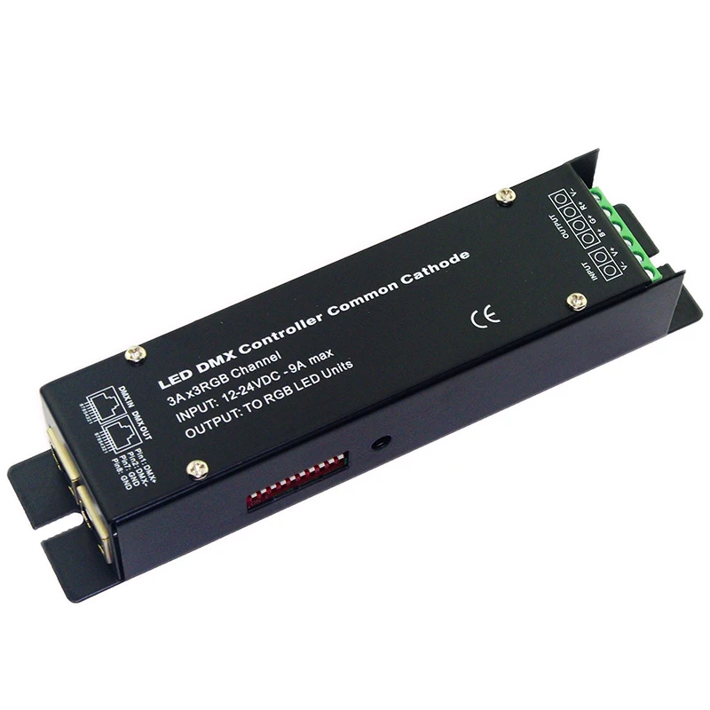 Общий катод 3CH led DMX512 декодер DC12V 24V 9A DMX WS CC 32 RGB контроллер для светодиодной