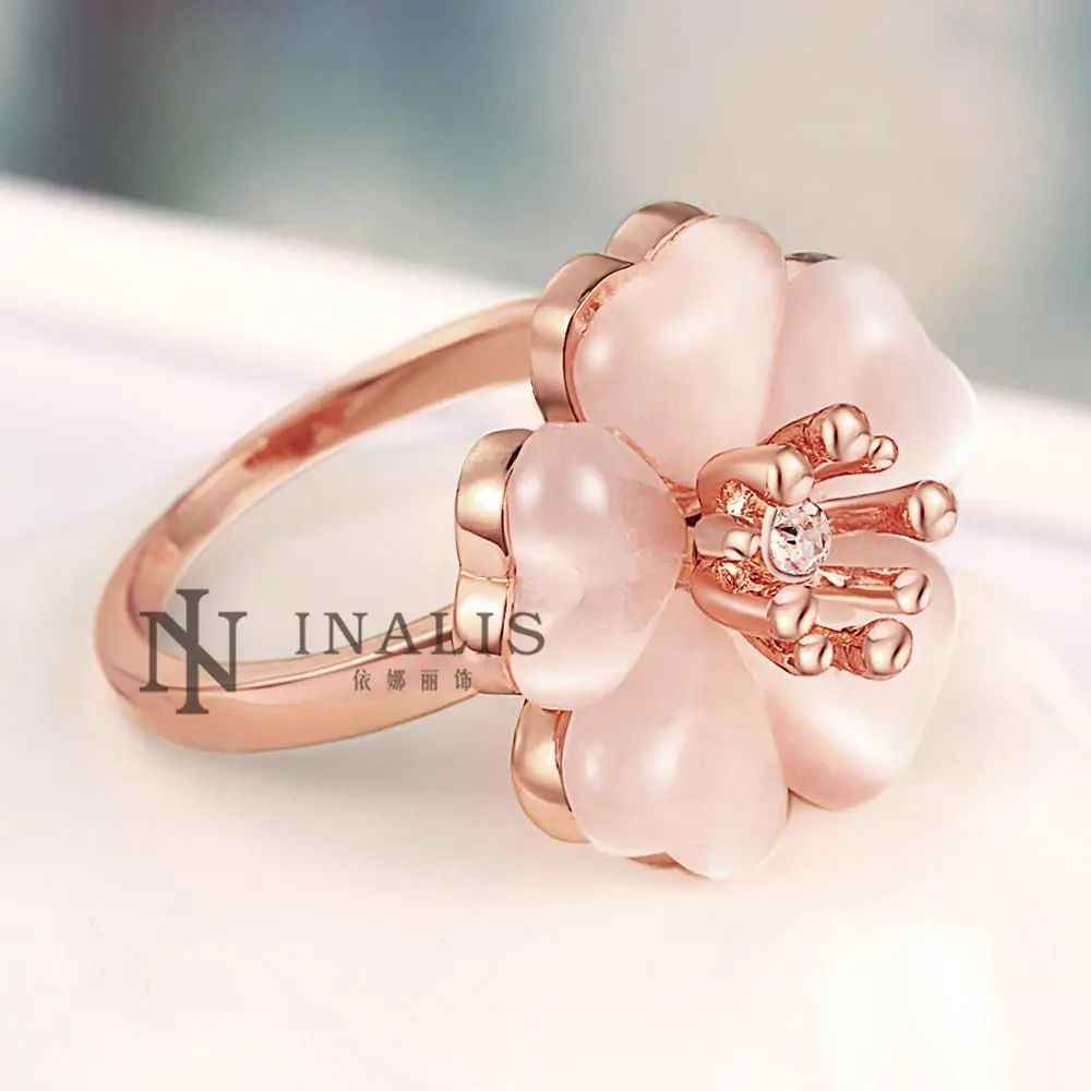 

Rose gold environmental protection ring setting opal ring jewelry R634-8