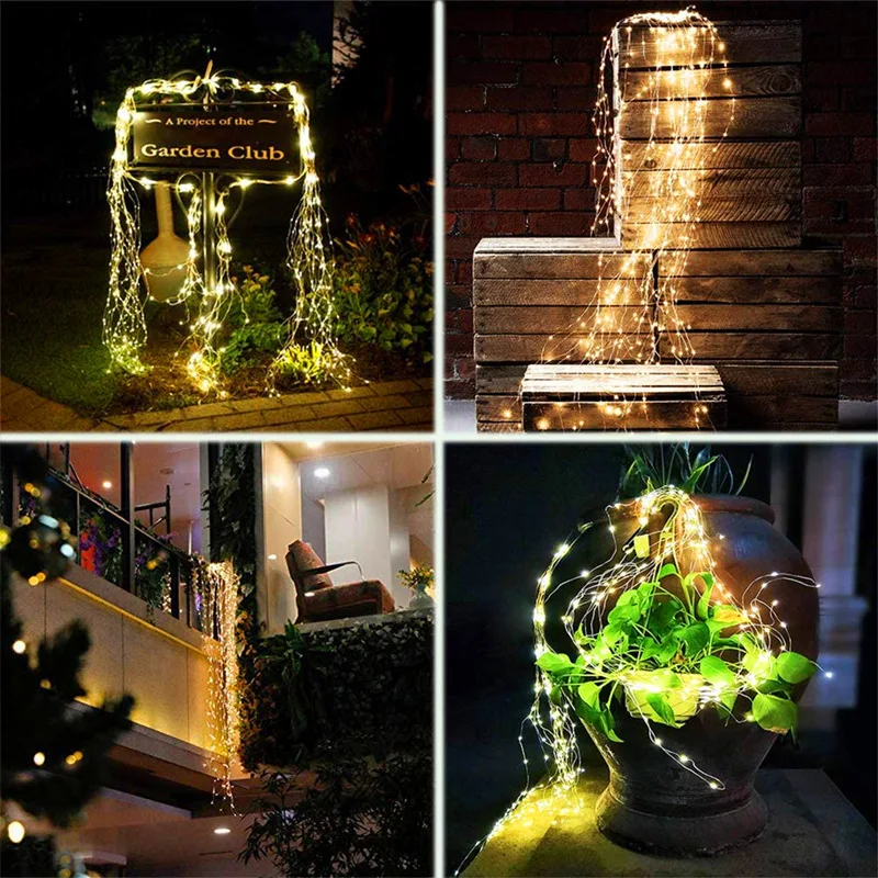 

New Year Solar Garden Light LED Outdoor 12m/7m LED String Light Holiday Christmas Party Garland Solar Garden Waterproof Light