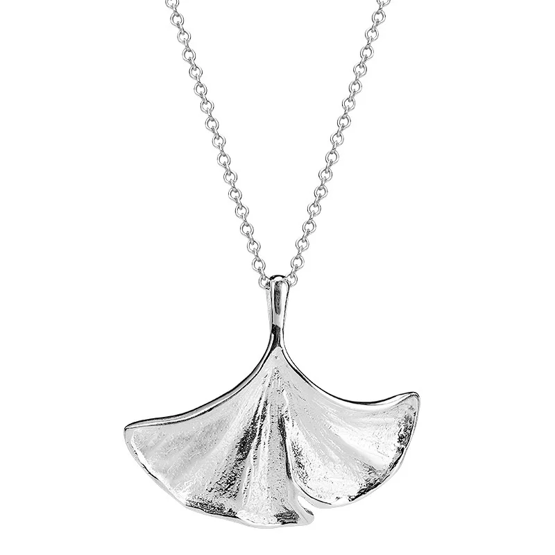

VLA 925 Sterling Silver Creative Simple Ginkgo Leaf Pendant And Necklace Women's Fashion Trend Jewelry Customization