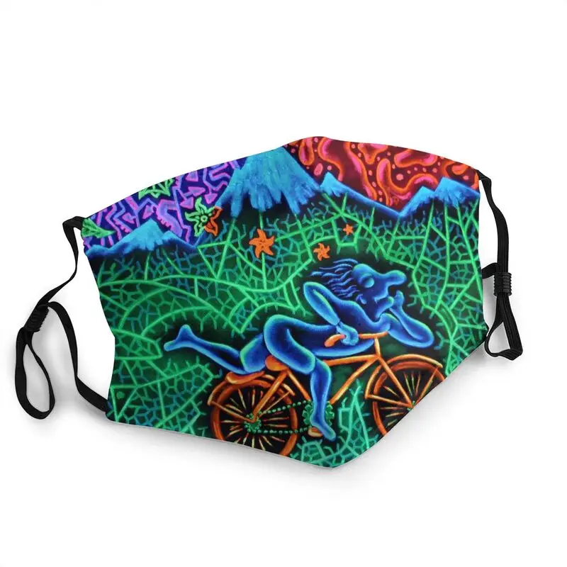 

Non-Disposable LSD Bicycle Day Neon Mouth Mask Albert Hofmann Mask Men Women Anti Dust Protection Cover Respirator Muffle