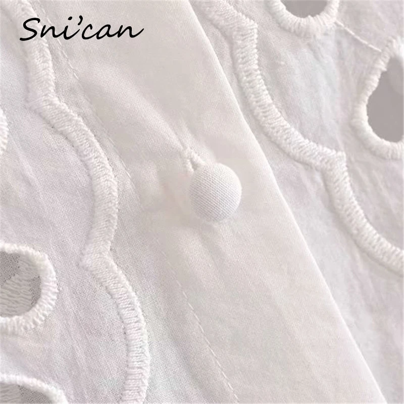 

White Emboridery Blouse Blanche Za 2021 Women Spring Lace Oversize Casual Ladies Tops Fashion Shirts Femme Chandails Surchemise