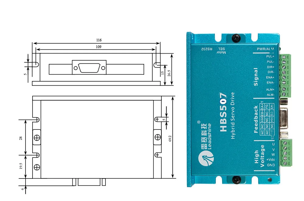 Cloudray Leadshine HBS57+ 573HBM20-1000 HBS507 nema23 3 фазы Гибридный замкнутый контур