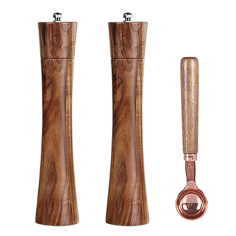 

Salt and Pepper Grinder Set,Salt and Pepper Grinders with Spoon Pepper Grinder,Salt Grinder Kit with Adjustable Pepper
