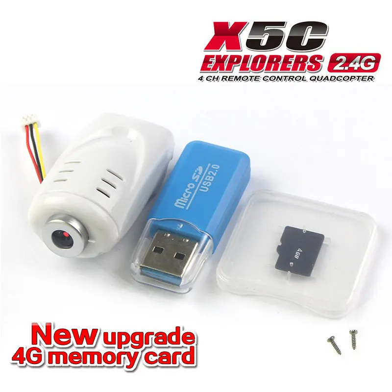 Full set Syma запасные части 2.0MP HD камера с 4G картой памяти для SYMA X5C 6 оси 4CH RC Квадрокоптер RC аксессуары - Цвет: Full set
