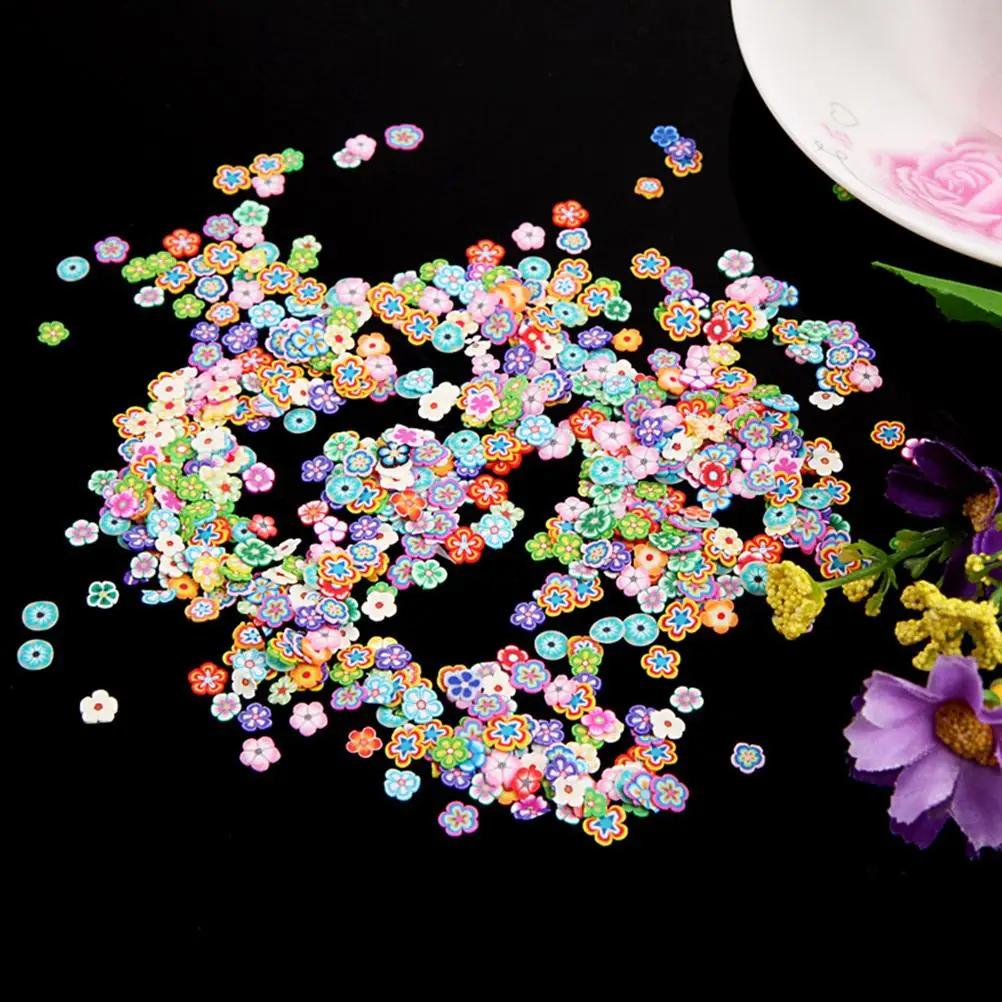 

1000Pcs 3D Nail Stickers Women Girls Colorful Cartoon Nail Decorations Clay Series Fruits Animals Flowers