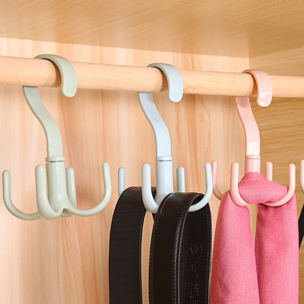 

360-Degree Rotatable Belt Tie Scarf Bag Hanger Four-Claw Hanger