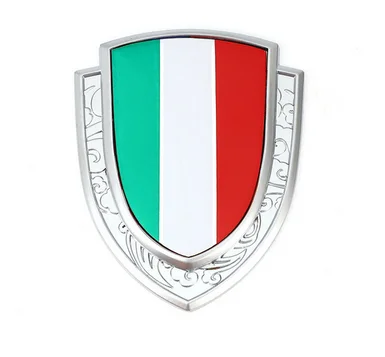 

3D Серебряный металлический итальянский флаг Автомобильный багажник окно боковая эмблема значок наклейка автомобильные аксессуары