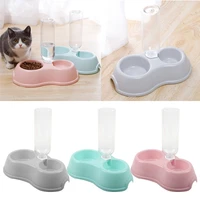 2 in 1 cat water and food feeder dispenser automatic dog cats drinking bottles feeding bowl dispensers pet supplies fountain