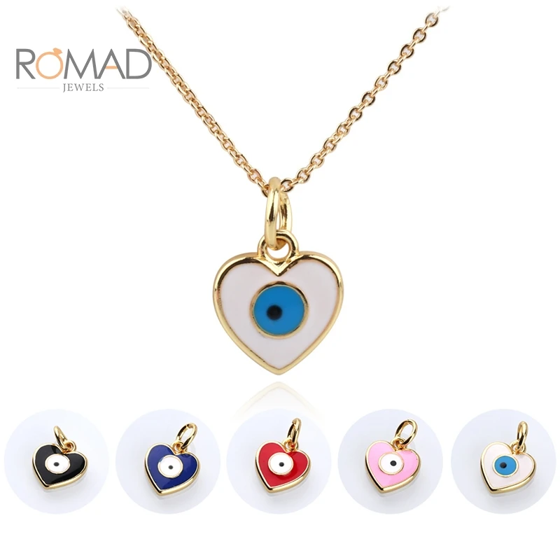 

ROMAD 925 серебристого цвета; Цвет черный, синий, розовый; Сердце кулон ожерелье Модные простые капли масла, колье для женщин, ювелирные изделия, ...