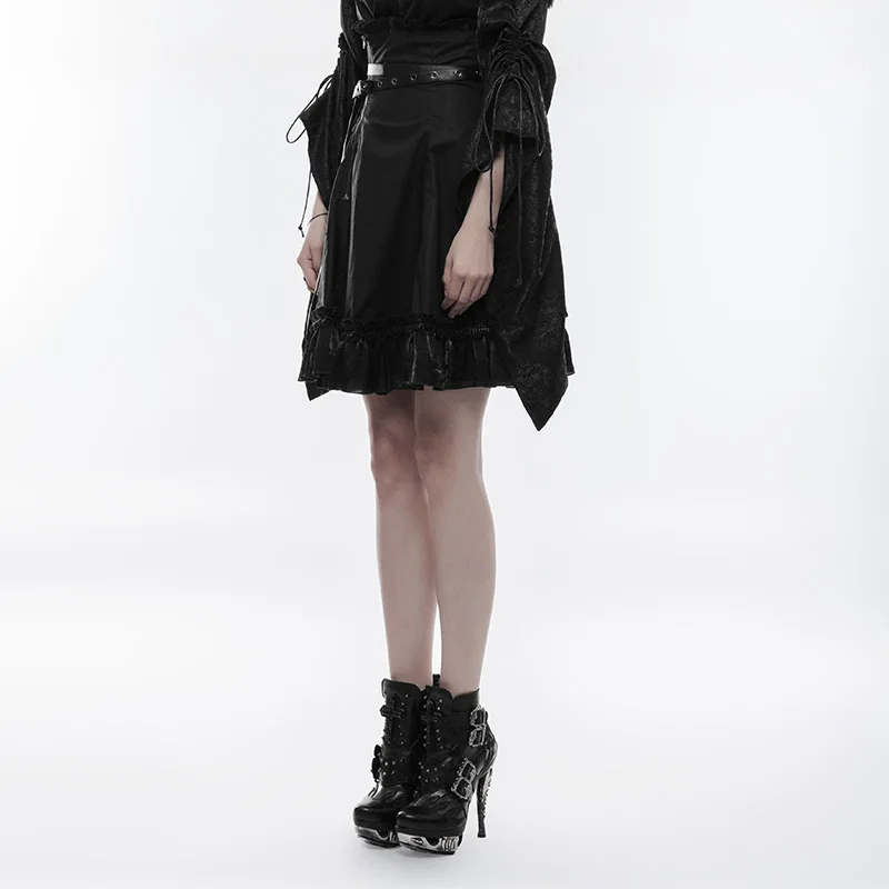 Школьная форма в стиле панк Короткая юбка из парусины с высокой талией для