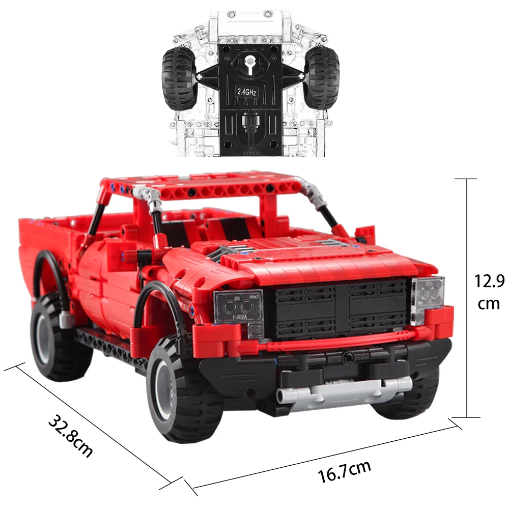 549Pcs RC 2.4Ghz Electric Pickup Trucks Model Building Blocks Car Technic SUV Vehicles Bricks Toys Educational For Kids |