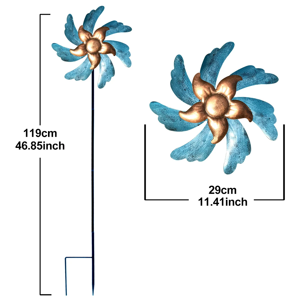

Iron Wind Spinner Outdoor 3D Wind Spinner Windmill Lawn Yard Outdoor Art Decoration Ornaments Household Garden Wind Ornament
