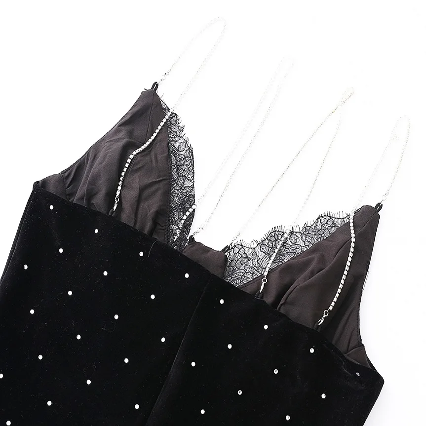 Summer women's velvet lace diamond suspenders sexy cropped shoulders double shoulder vest 2021 tights strapless tops T-shirts XL