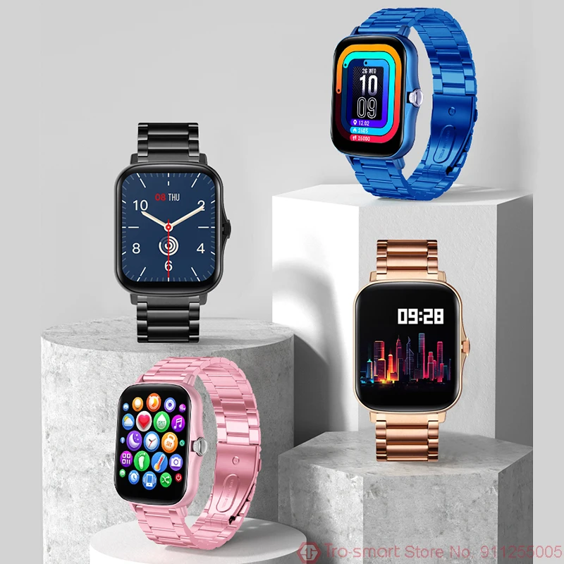 1 7inch smartwatch women full screen touch men smart watch blood pressure fitness tracker sport clock waterproof smart watches free global shipping