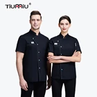 Короткий рукав шеф-повара, рабочая одежда для ресторана, кухни, униформа шеф-повара, рубашка, одежда для повара, ресторанное обслуживание, кафе, Парикмахерская, Комбинезоны