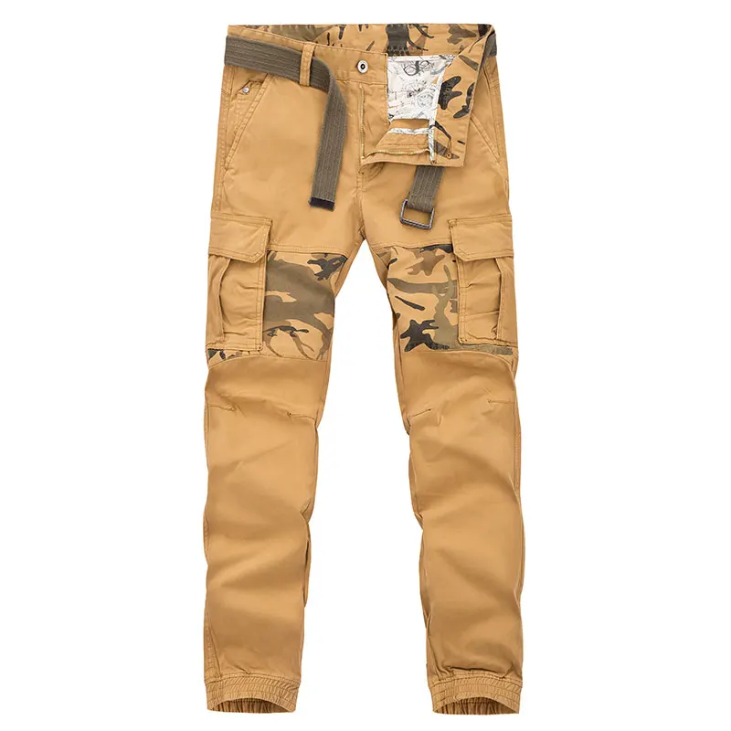 

Брюки-Джоггеры мужские камуфляжные, модные повседневные спортивные штаны в стиле пэчворк, мульти-карманы, брюки-карго в стиле милитари, при...