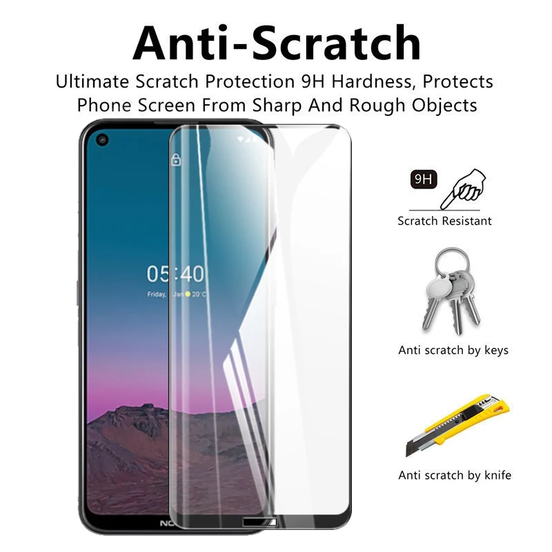 4 in 1 2 5d tempered glass for nokia 5 4 glass for nokia 5 4 3 4 2 4 1 4 3 2 7 2 screen protector camera lens film for nokia 5 4 free global shipping