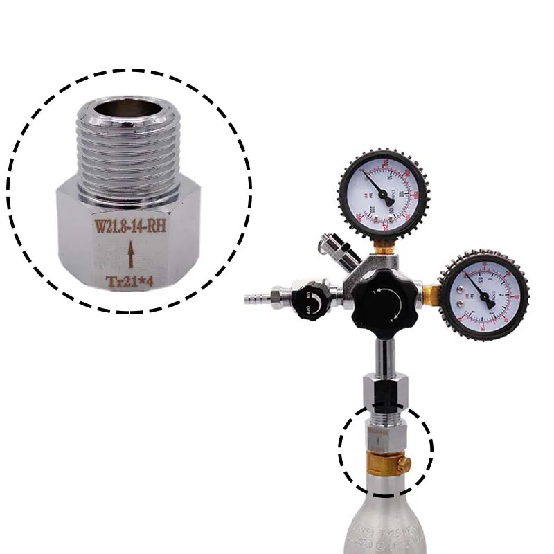 

Chrome Soda Stream Cylinder Adapter Converter Tr21*4 to W21.8 Homebrew Beer Co2 Tank Regulators Homebrew Kegging