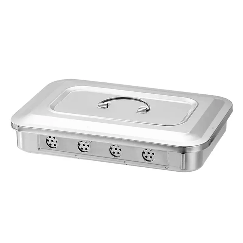 

1PC Stainless Steel Thermometer Sterilization Tray Box with Square Lid