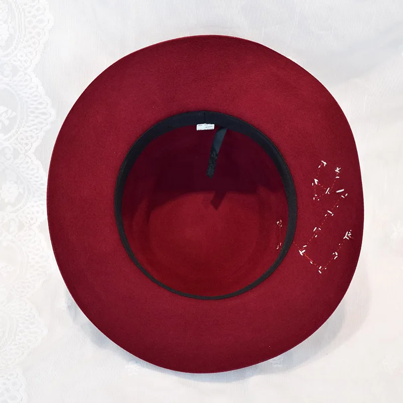 

LongBaiLi Winter Wide Brim Dressy Plain Flat Top Wool Felt Fedora Hats For Women Dressy Hats Free Shipping