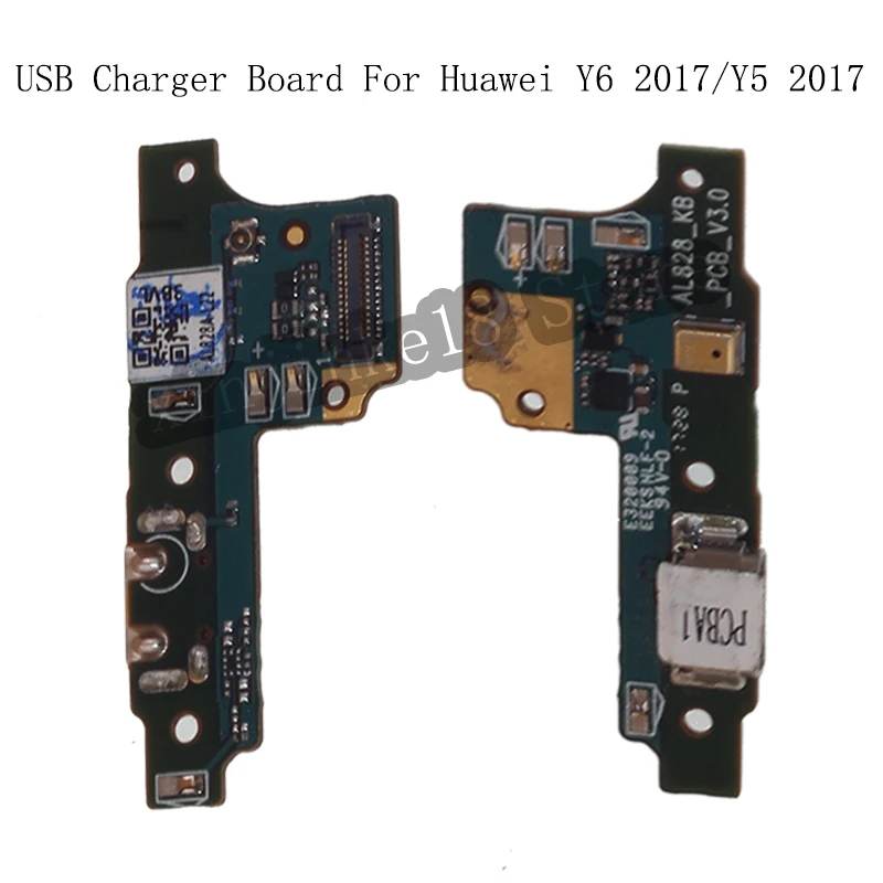 USB разъем зарядное устройство плата для Huawei Y6 2017 микрофон модуль кабельный Y5