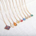 Модное ожерелье с подвеской из смолы, ожерелье в форме цветка, треснувшего ракушки, ожерелье неправильной формы, Золотая цепочка, ожерелье для женщин, ювелирные изделия, подарки