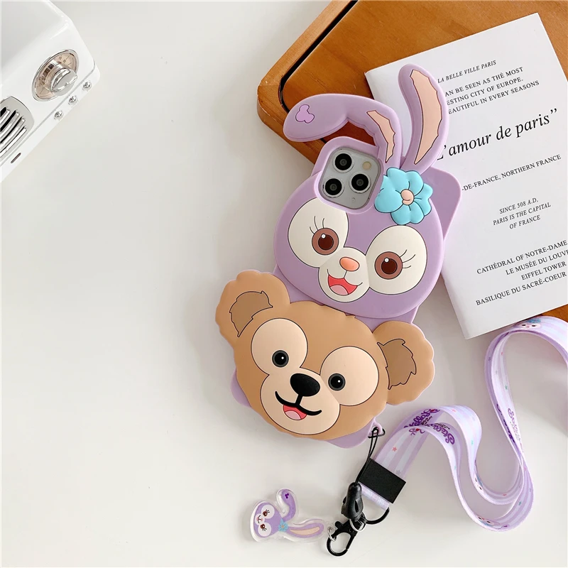 

Disney Cartoon Star Delu Phone Case with Lanyard for iPhone12pro/11pro/12promax/7plus/8p/se/xr/xs/xsmax/6s/cute Girl Phone Cover