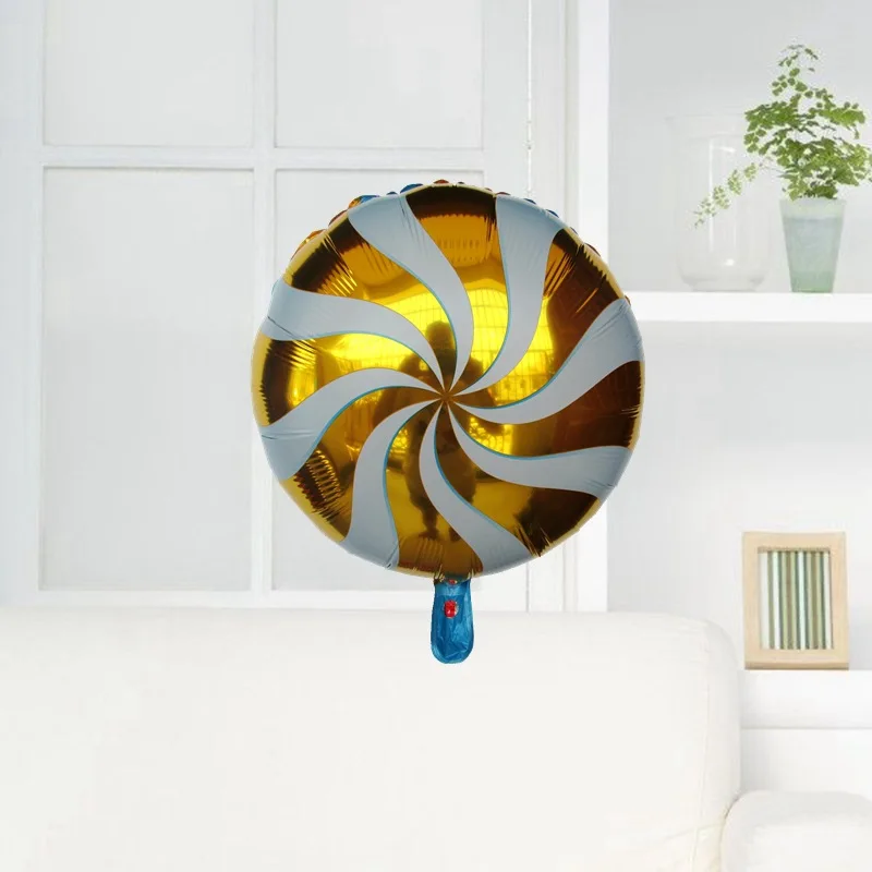 

50PCS 18-inch Lollipop Balloon Round Windmill Aluminum Film Balloon Birthday Party Decorated Cartoon Candy Aluminum Foil Balloon