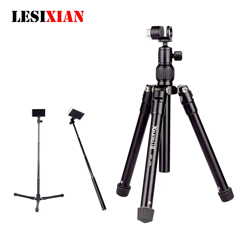 

Professional Portable Travel Aluminum Tripod Ball Head 3in1 Extension Selfie Stick Phone Holder for Smartphone Mirrorless Camera