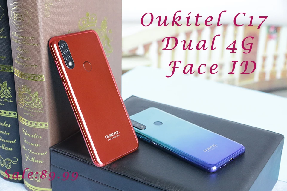 4G мобильный телефон OUKITEL C17 Android 9,0 смартфон 6,35 ''распознавание лица отпечаток пальца Восьмиядерный 3 Гб 16 Гб 3900 мАч Тройная камера MT6763