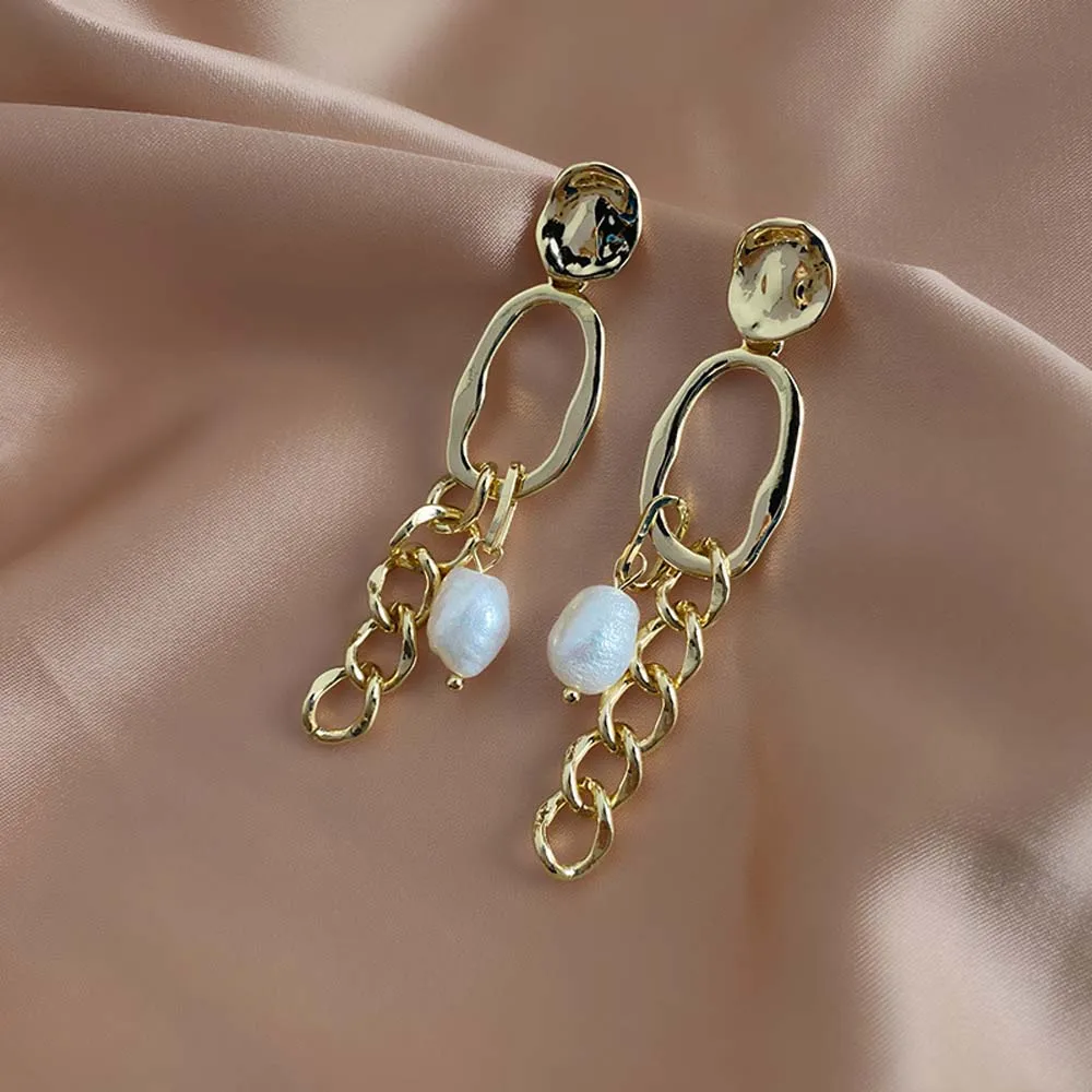 

Simple Geometric Punk Style Fashion Stud Earrings Women Pearl Earring Ornaments