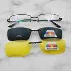 Мужские полузеркальные поляризационные очки для близорукости, с магнитной застежкой, в оправе, с ночным видением, солнцезащитные очки для близорукости S9265