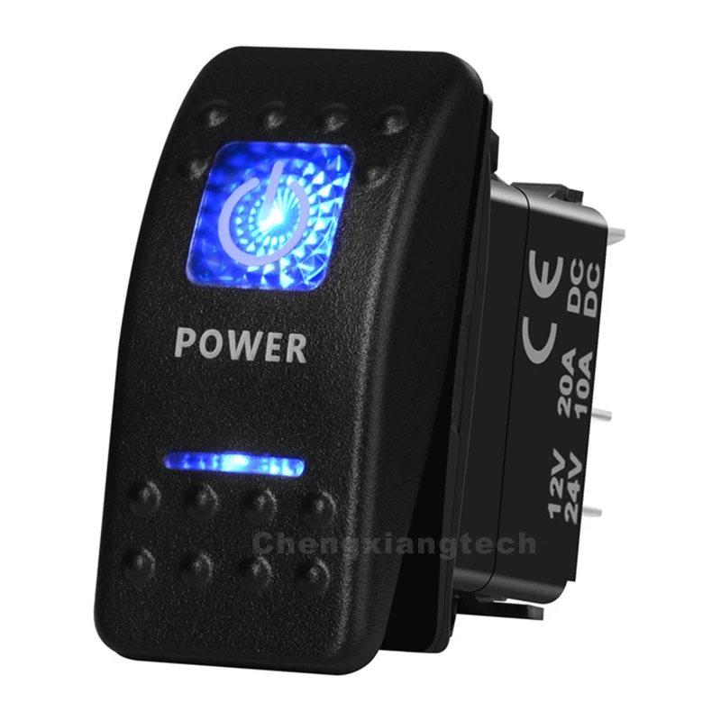 Водонепроницаемый IP66 морской автомобиль Лодка RV 12 v/24 v Синий Led 5 Pin ВКЛ ВЫКЛ SPST