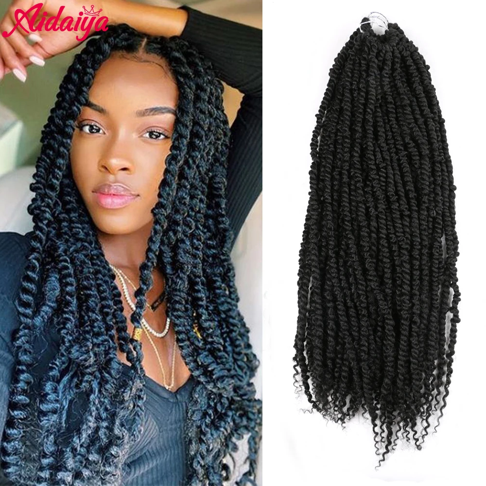 

Aidaiya Pre-Passion Twist Hair Crochet Braids Hair Synthetic Ombre Pre looped Fluffy Spring Bomb Twists Braiding Hair Extensions
